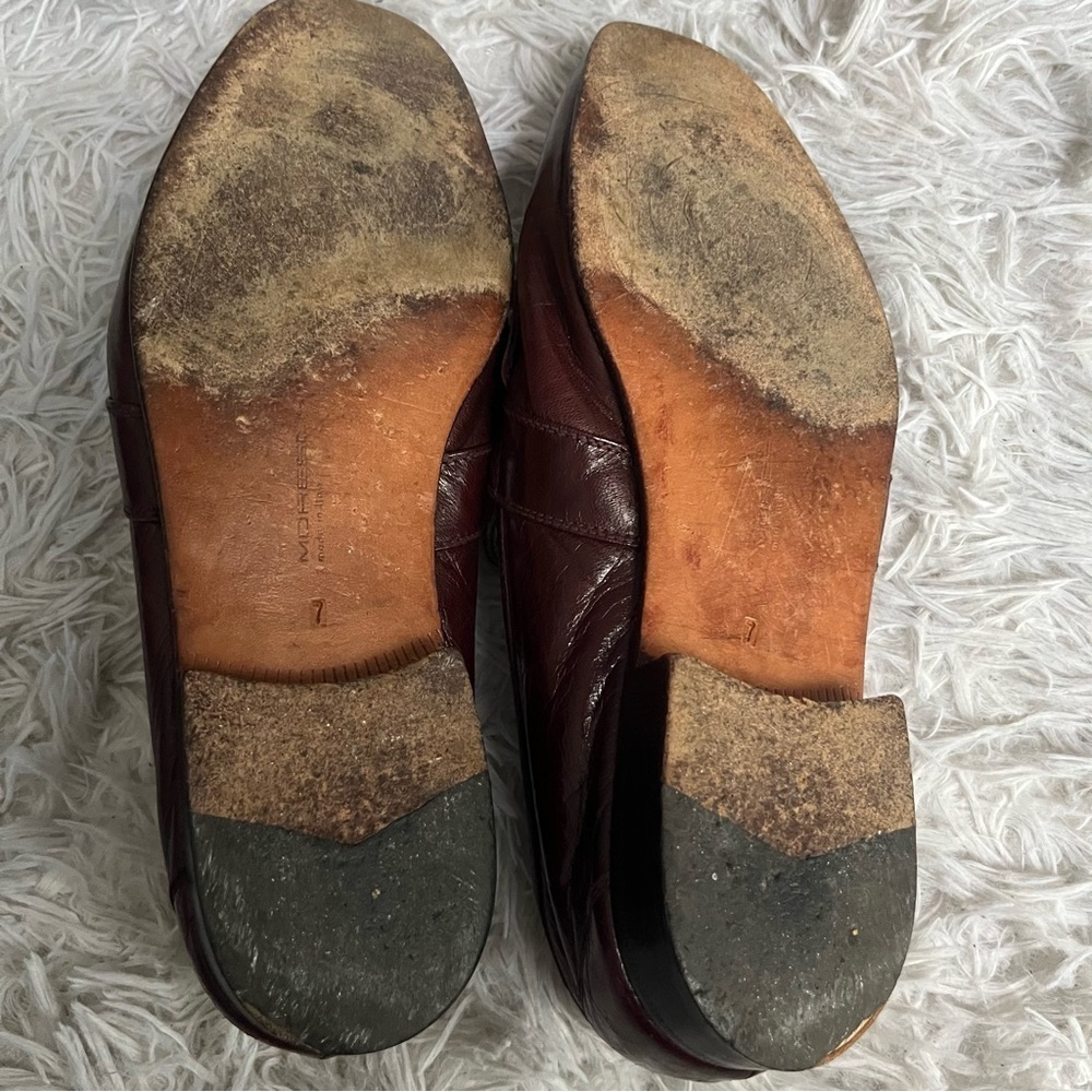Moreschi Italy Maroon Mens Leather Loafers Size 7 - Picture 4 of 11